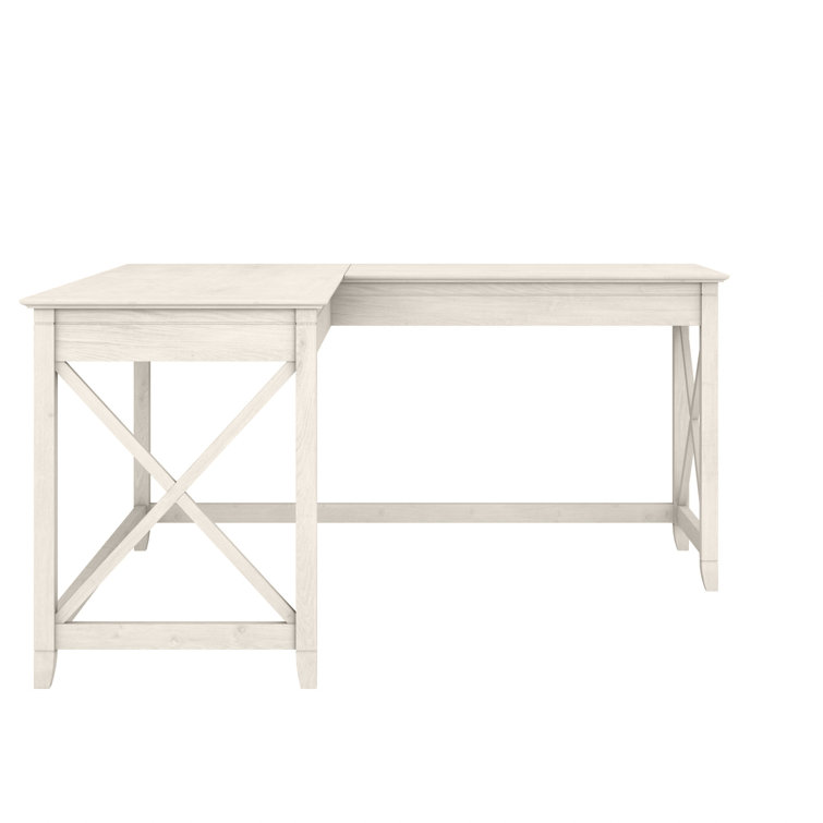 Key West Linen White Oak 60" L-Shaped Computer Desk