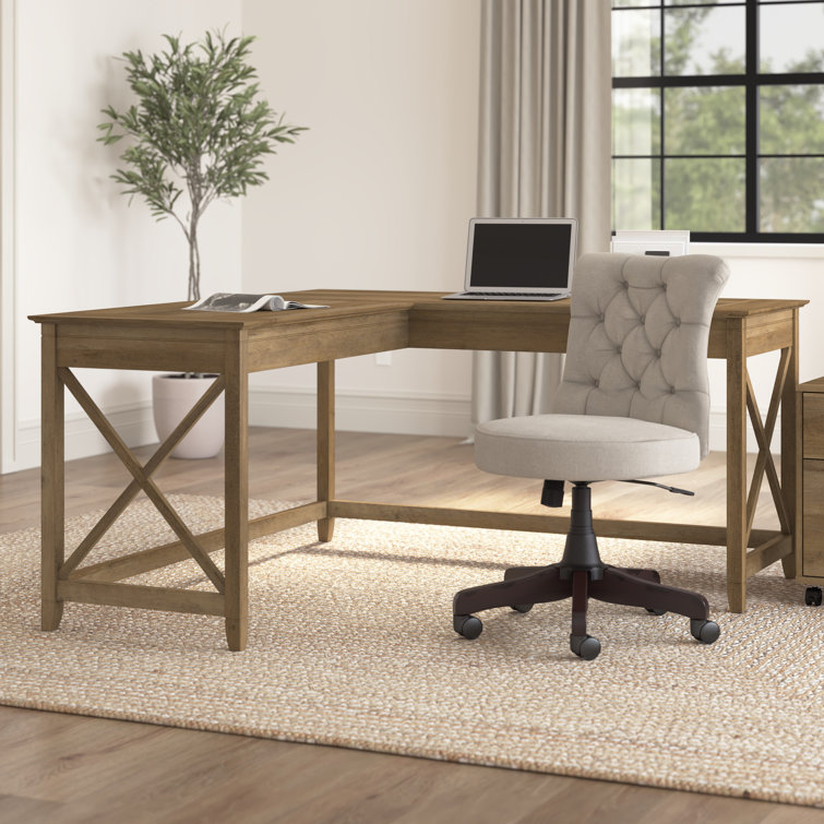 Reclaimed Pine 60" L-Shaped Corner Desk with X-Sides