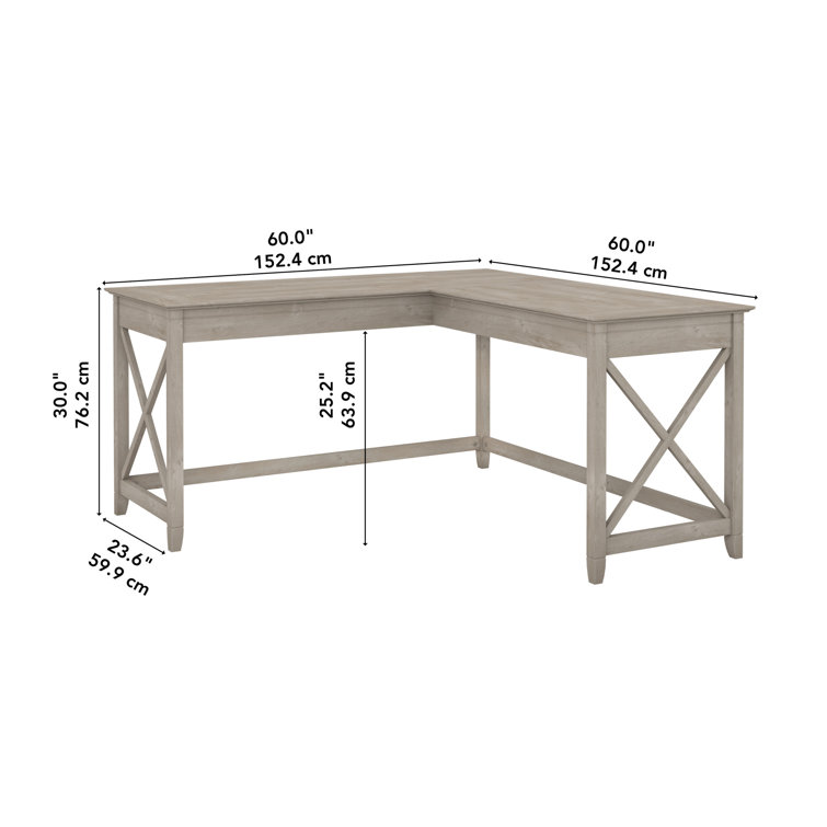 Washed Gray Particle Board L-Shaped Corner Desk