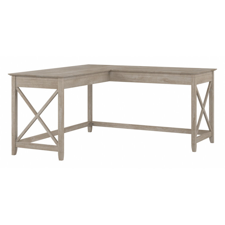 Washed Gray Particle Board L-Shaped Corner Desk