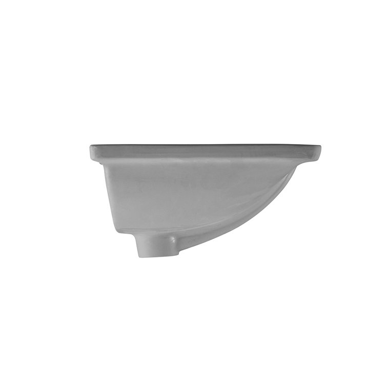 Glossy White Ceramic Square Undermount Bathroom Sink