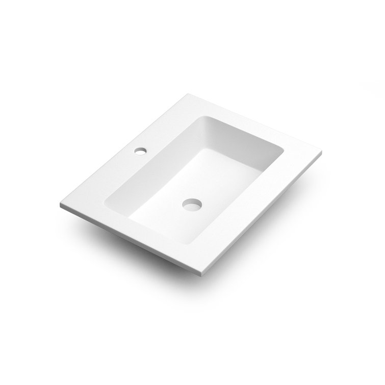 Mara 24'' Matte White Solid Surface Bathroom Sink