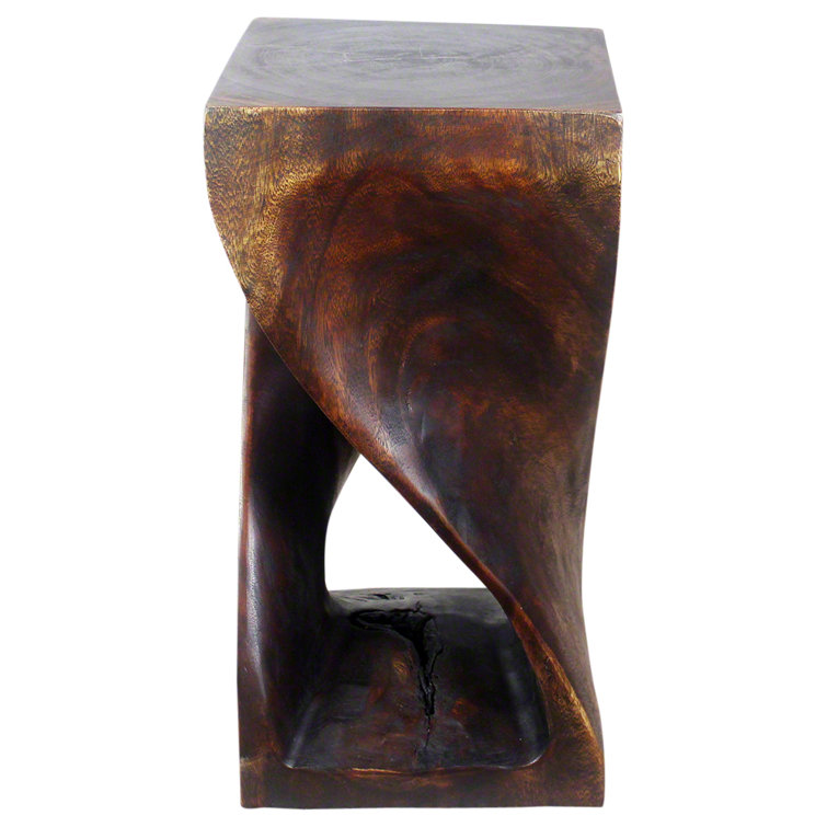 Mocha Oil Acacia Wood Twist Stool 12" x 23"