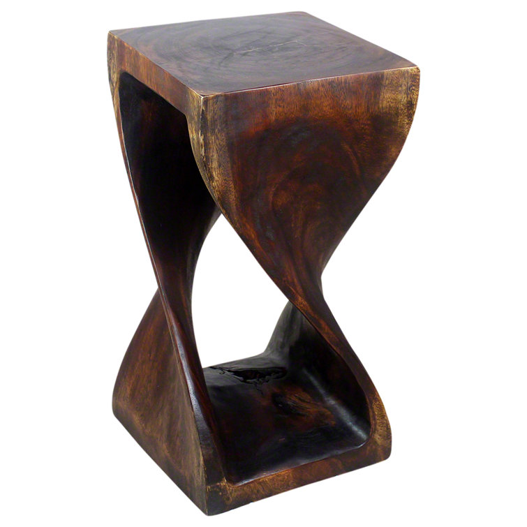 Mocha Oil Acacia Wood Twist Stool 12" x 23"