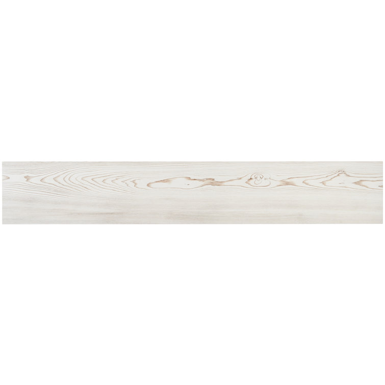 Teakwood Mandorla 8" x 48" Matte White Porcelain Wood Look Tile