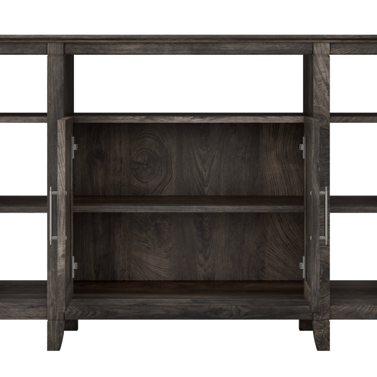 Key West 60'' Dark Gray Hickory Media Console with Adjustable Shelves
