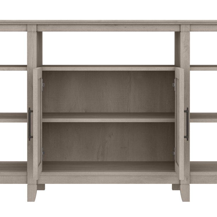 Key West Coastal 60'' Washed Gray Media Console with Cabinet Storage
