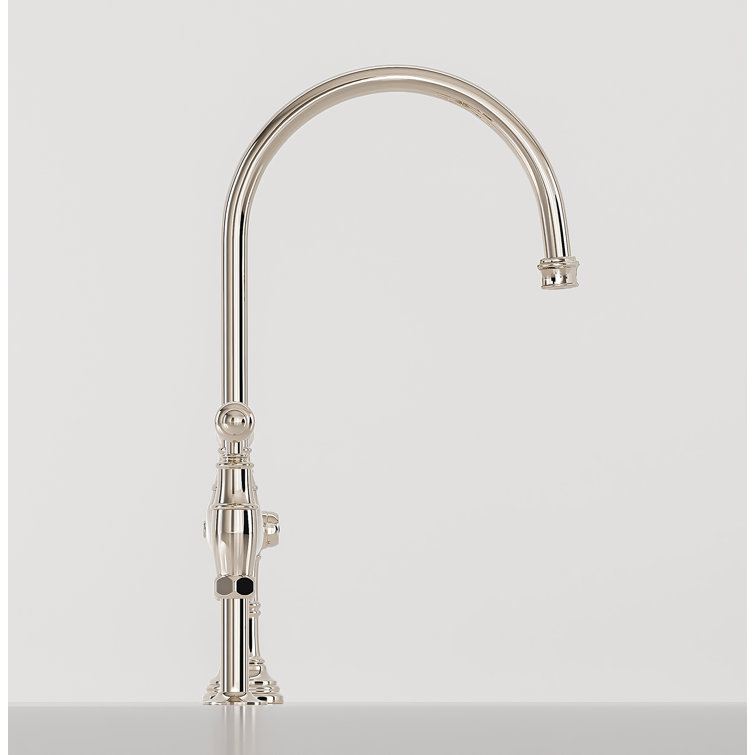 Polished Nickel Traditional Deck Mounted Kitchen Faucet with Side Spray