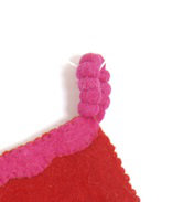 Hand Felted Red Wool Christmas Stocking with Holly Berries