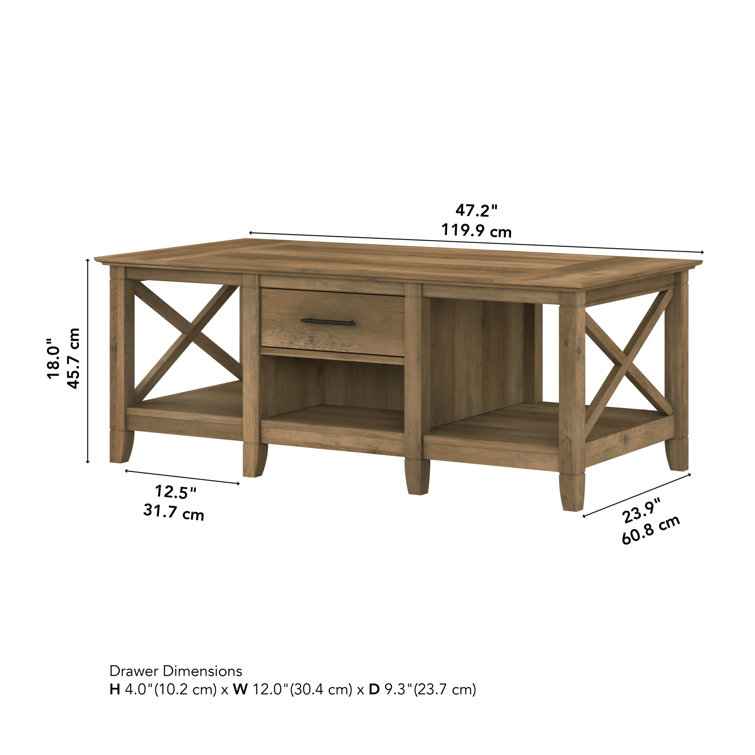 Key West Modern Farmhouse Coffee Table with Storage in Reclaimed Pine