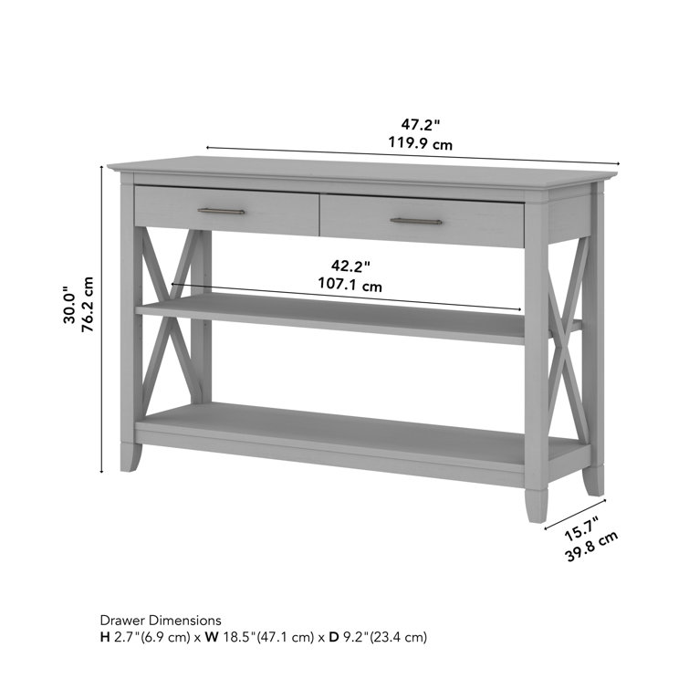 Cape Cod Gray 47" Modern Farmhouse Console Table with Storage