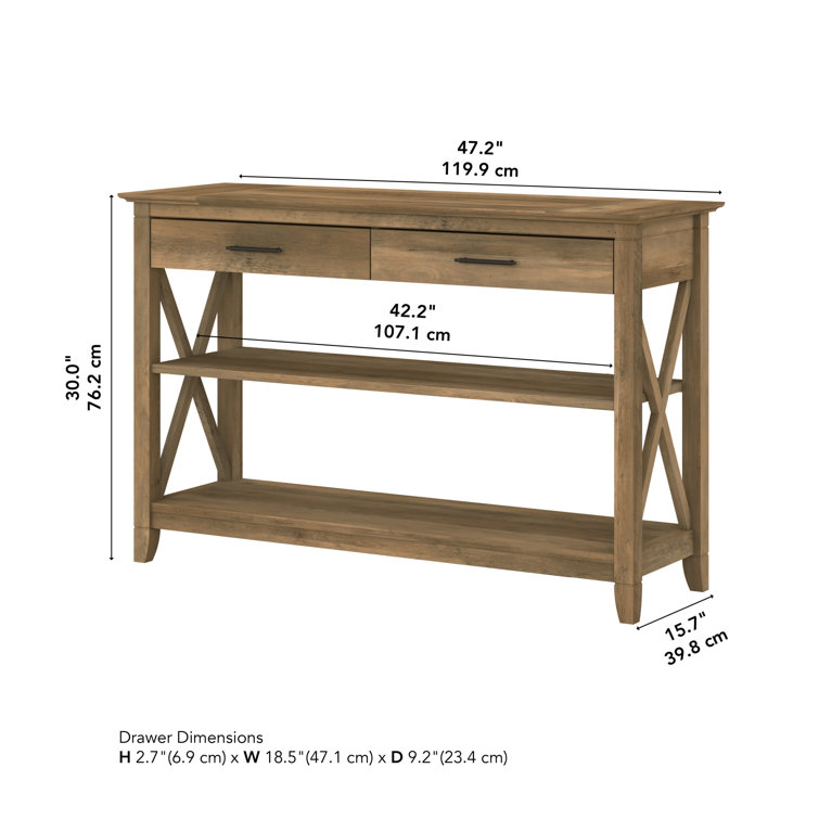 Key West 46.9" Reclaimed Pine Engineered Wood Console Table with Storage
