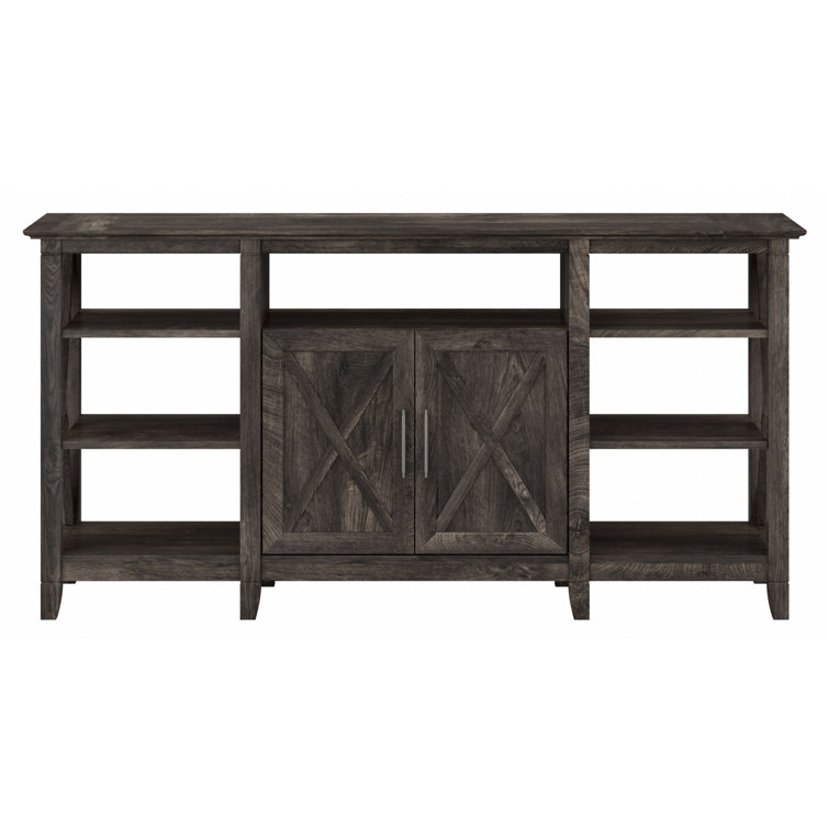 Key West 60'' Dark Gray Hickory Media Console with Adjustable Shelves