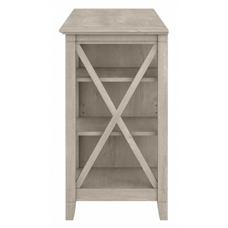 Key West Coastal 60'' Washed Gray Media Console with Cabinet Storage