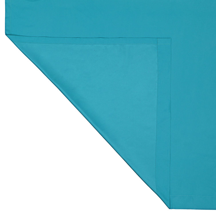 Teal Blue Light-Filtering Polyester Rod Pocket Curtain Panels, 63"