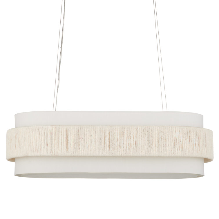 Monreale White and Off-White Oval Chandelier