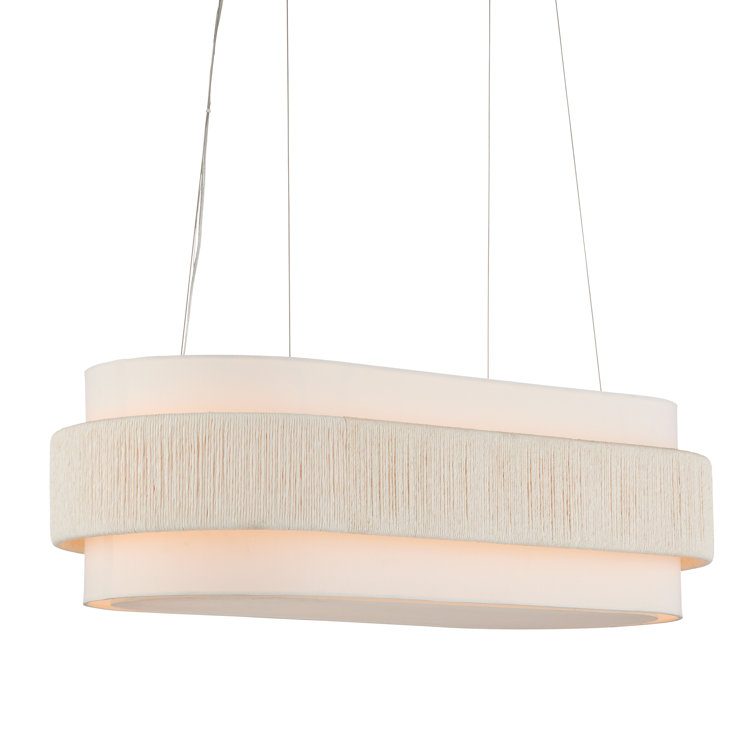 Monreale White and Off-White Oval Chandelier