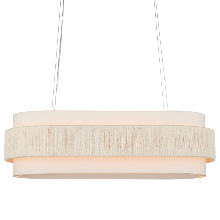 Monreale White and Off-White Oval Chandelier