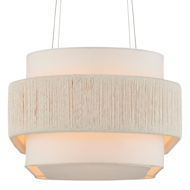 Monreale White and Off-White Oval Chandelier