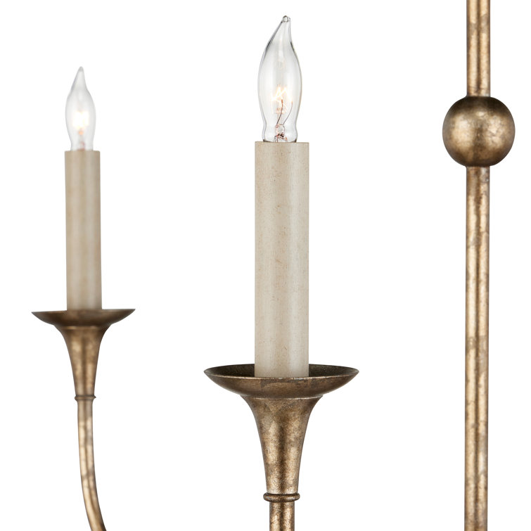 Pyrite Bronze Two-Tier Candle Chandelier with Adjustable Height