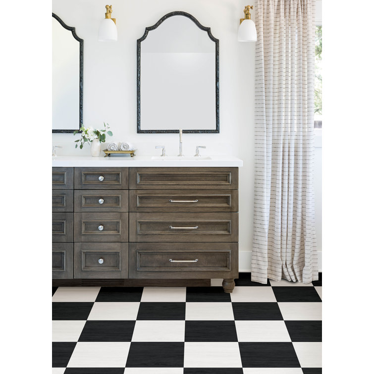 Lawrence Black and White Vinyl Peel and Stick Floor Tiles
