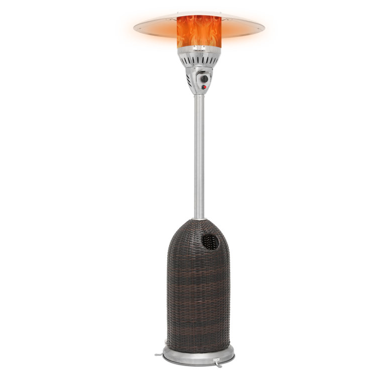 Brown Wicker Propane Patio Heater with Stainless Steel Burner
