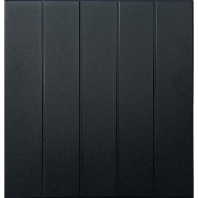 Black Matte 19.6'' Textured Polystyrene Glue Up Ceiling Tile
