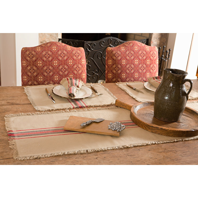 Rustic Striped Cotton Tea Towels Set of 4