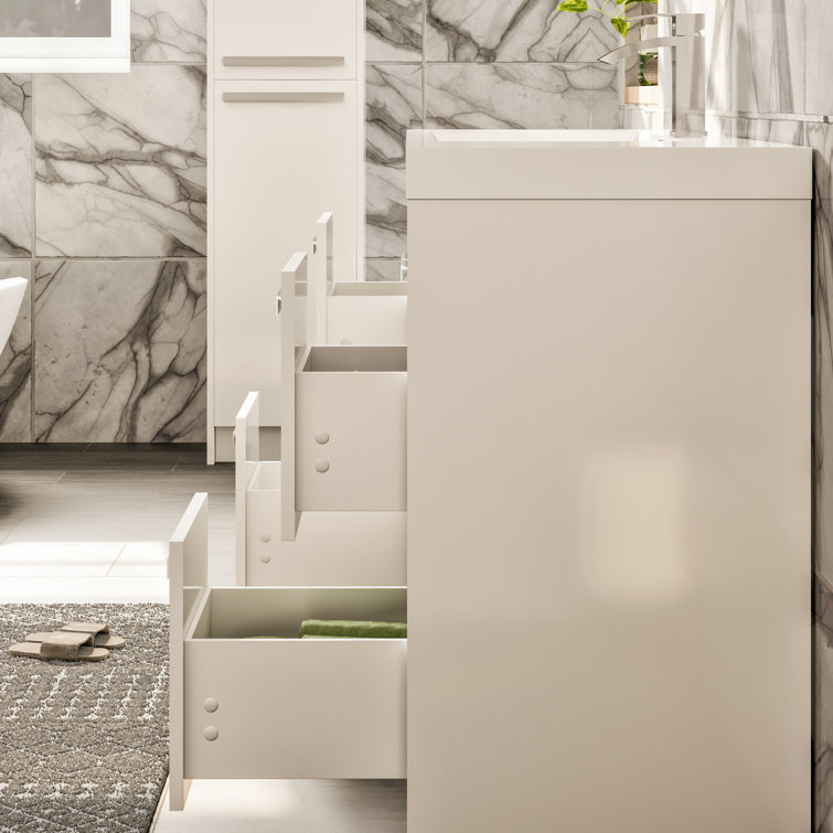 Lugano 48" White Modern Freestanding Single Sink Bathroom Vanity