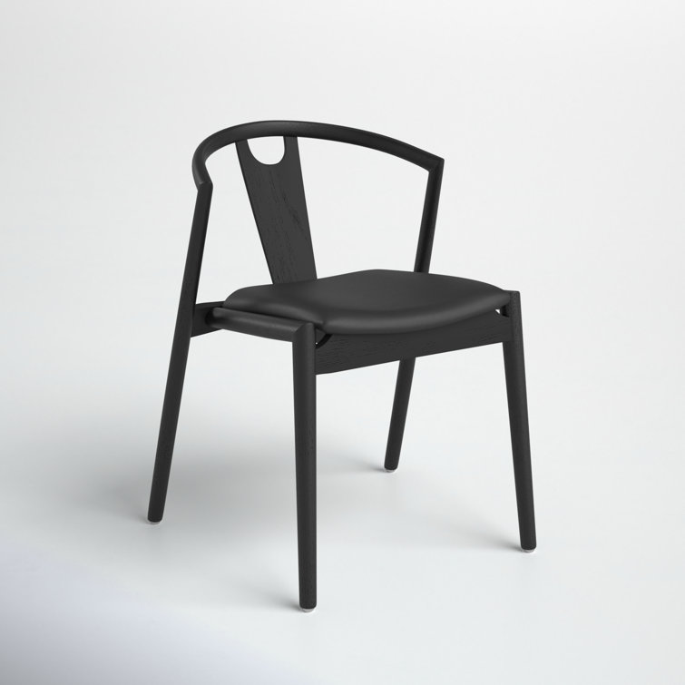 Blanche Black Faux Leather Low-Back Swivel Side Chair
