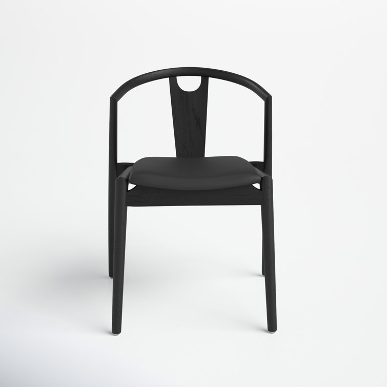 Blanche Black Faux Leather Low-Back Swivel Side Chair