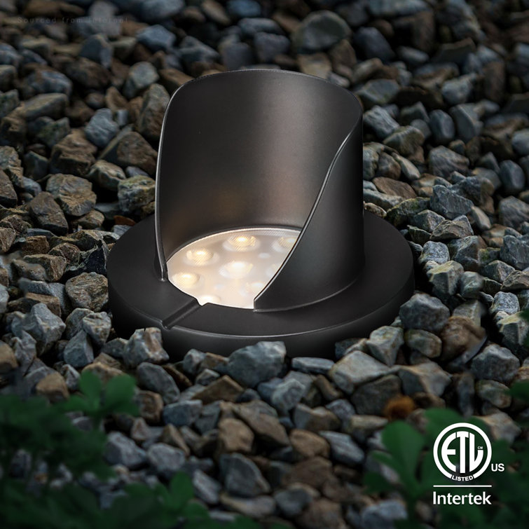 Black Aluminum 6W LED In-Ground Landscape Lights, Pack of 6