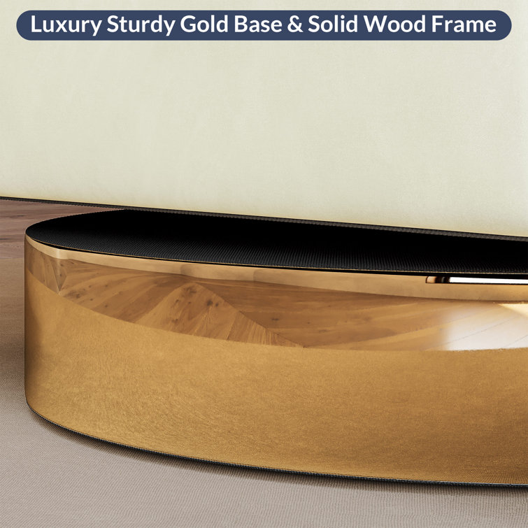 Ivory Velvet Swivel Barrel Accent Chair with Gold Base