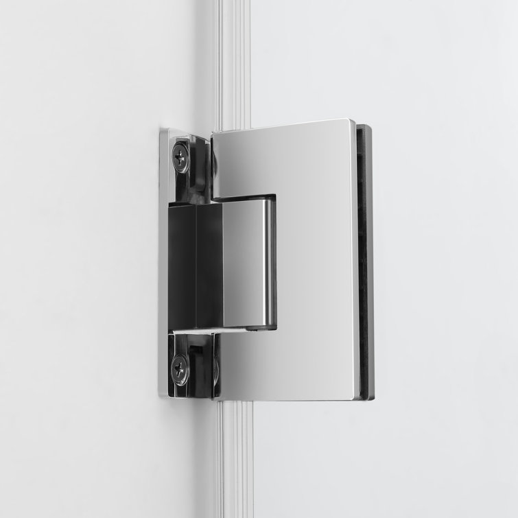 Belmore GS Matte Black Frameless Hinged Shower Door with Frosted Glass