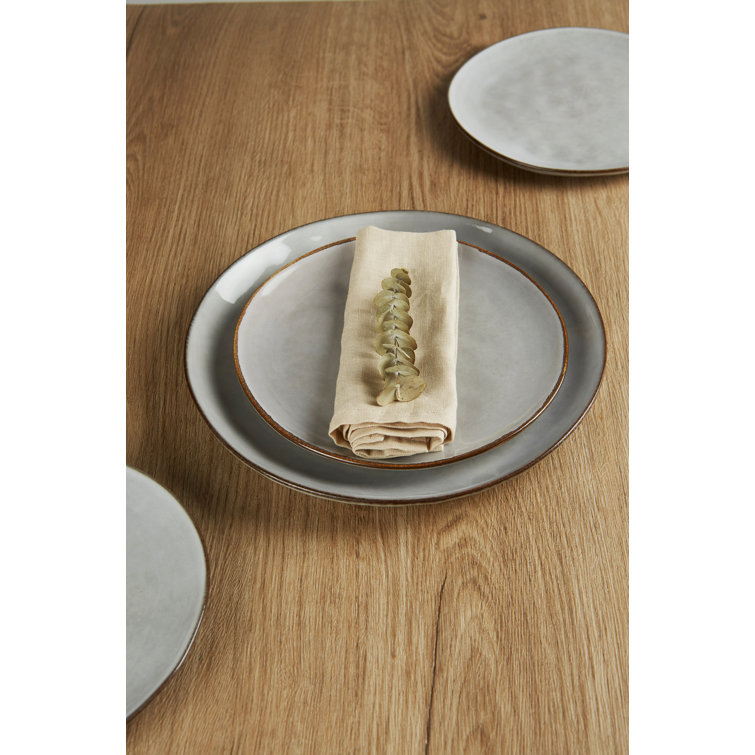 Gray Ceramic 10.25'' Dinner Plates Set of 6