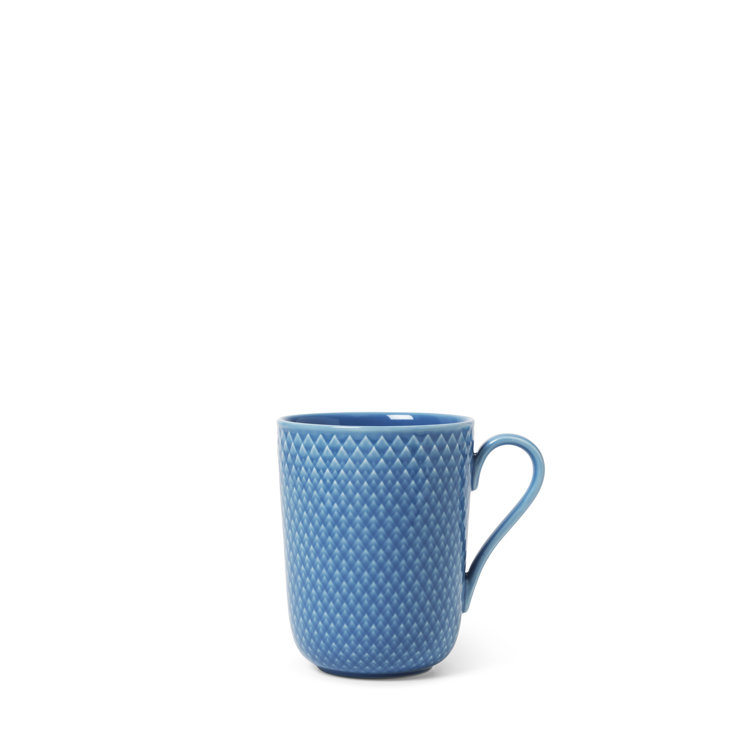 Blue Textured Ceramic Coffee Mug with Handle