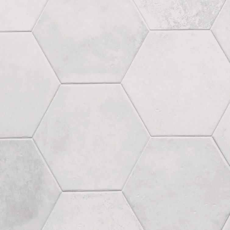 Hayes White Hexagon Matte Porcelain Floor and Wall Tile