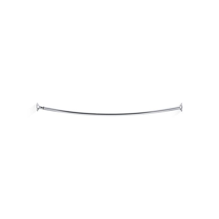Matte Black Curved Stainless Steel Shower Rod