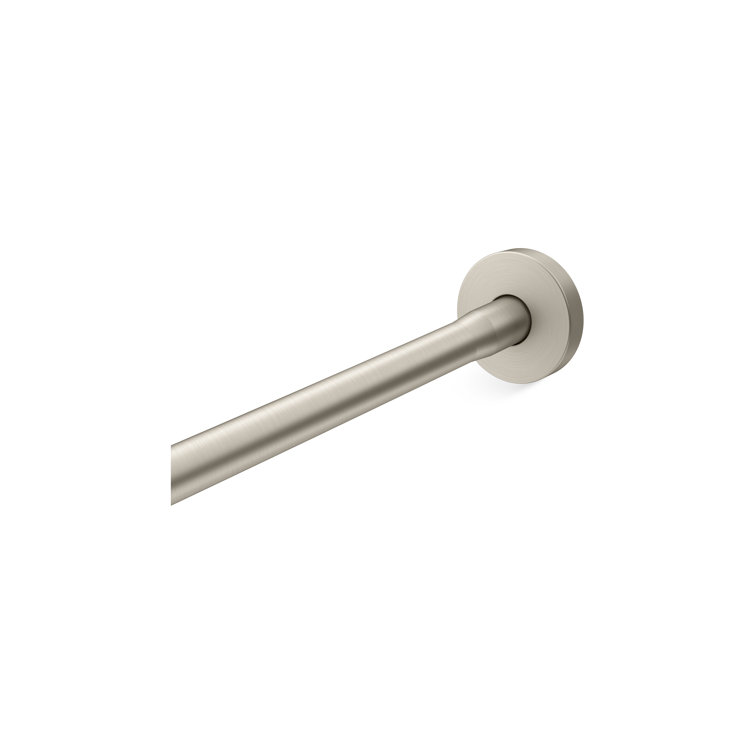 76" Brushed Stainless Curved Shower Curtain Rod