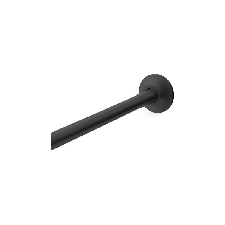 Matte Black Curved Stainless Steel Shower Rod