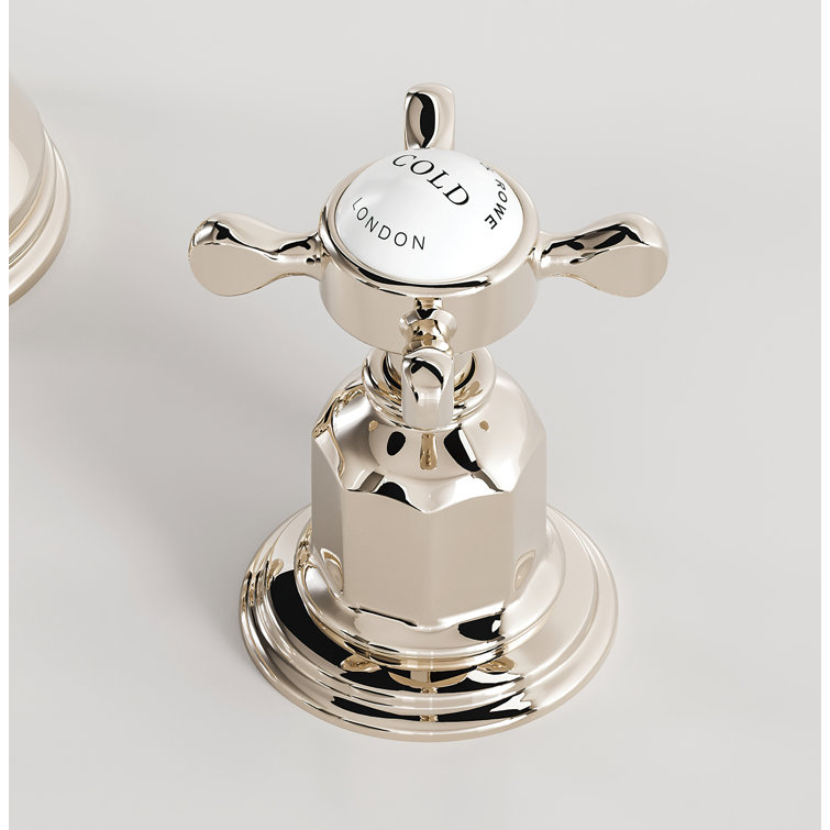 Edwardian Classic 3-Hole Polished Nickel Widespread Bathroom Faucet