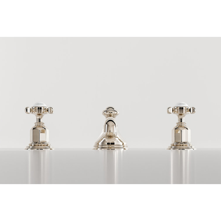 Edwardian Classic 3-Hole Polished Nickel Widespread Bathroom Faucet