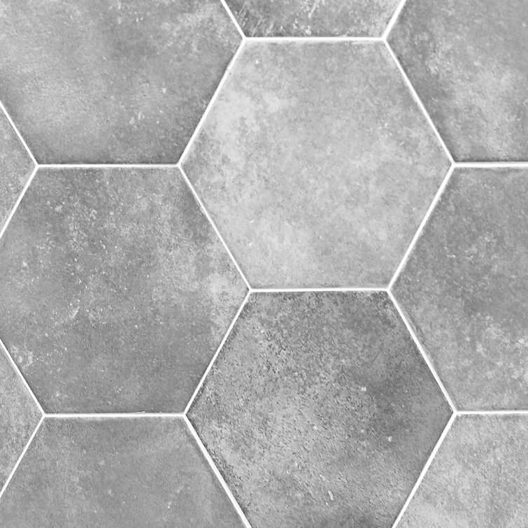 Gray Hexagon Matte Porcelain Floor and Wall Tile