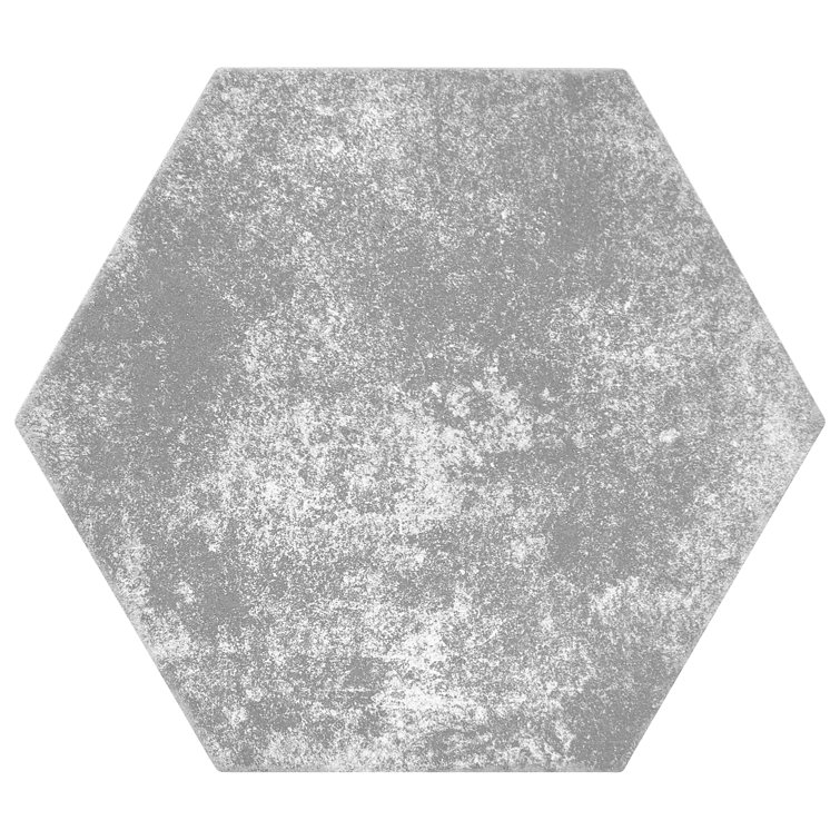 Gray Hexagon Matte Porcelain Floor and Wall Tile
