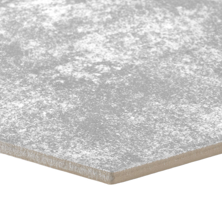Gray Hexagon Matte Porcelain Floor and Wall Tile