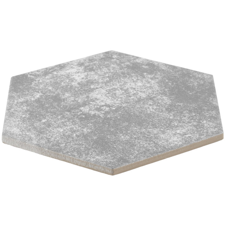Gray Hexagon Matte Porcelain Floor and Wall Tile