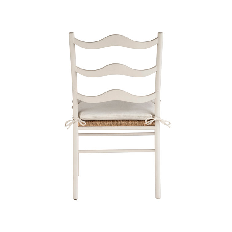 White Oak Ladderback Dining Chair with Woven Seat, Set of 2
