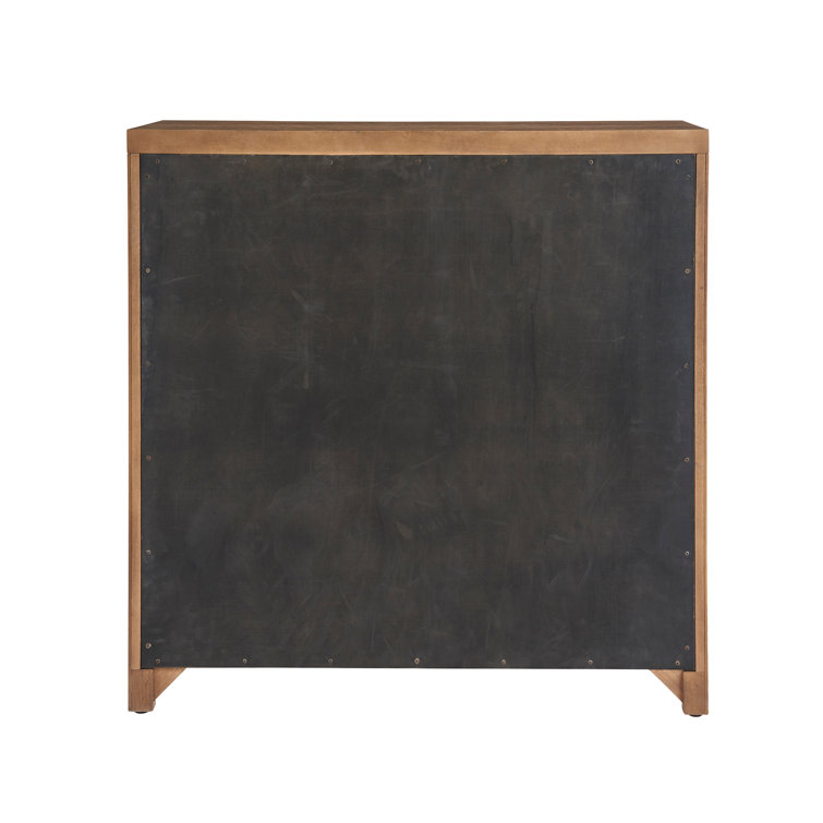 Natural Tan Oak Coastal Bar Cabinet with Wine Storage