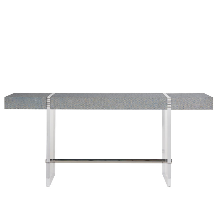 Vineyard Haven 70'' Blue Seagrass Console Table with Acrylic Legs