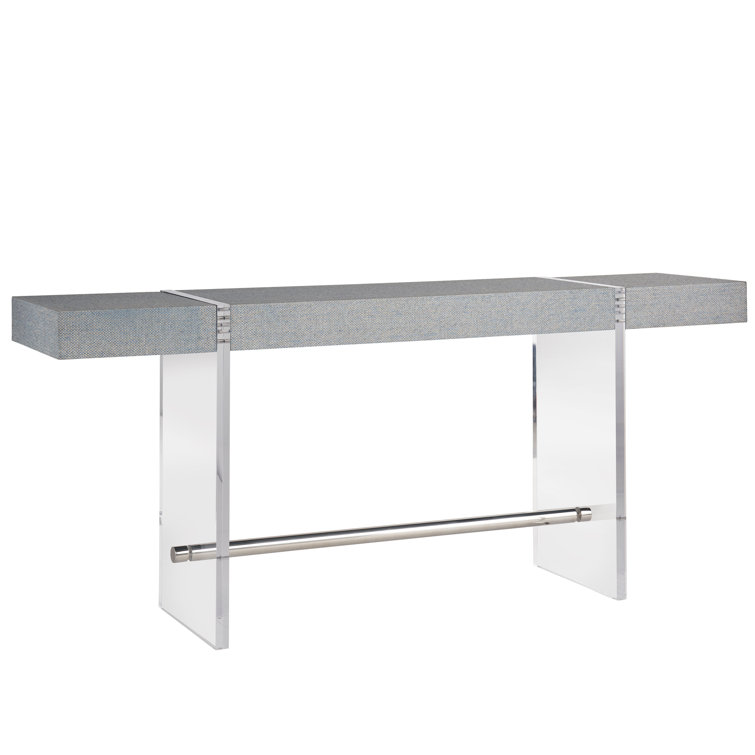 Vineyard Haven 70'' Blue Seagrass Console Table with Acrylic Legs